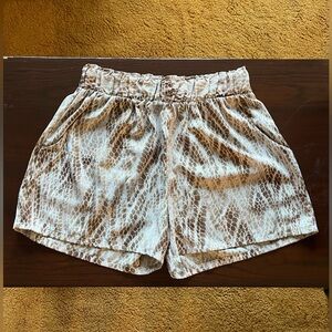 Tyche High Waist Snake Print Shorts - Brown and Cream